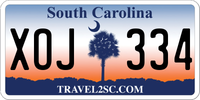 SC license plate XOJ334