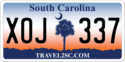 SC license plate XOJ337