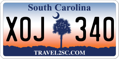 SC license plate XOJ340