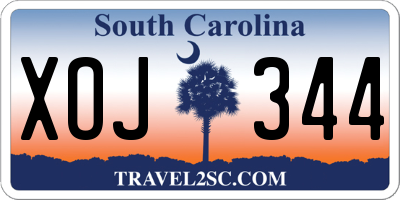 SC license plate XOJ344