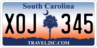 SC license plate XOJ345