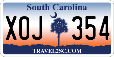 SC license plate XOJ354