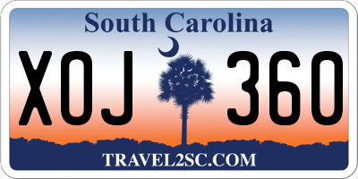 SC license plate XOJ360