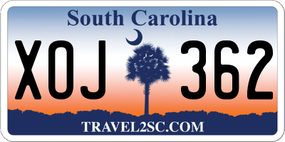 SC license plate XOJ362