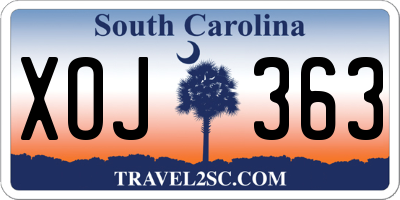 SC license plate XOJ363
