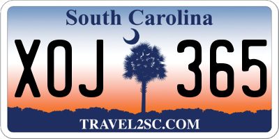 SC license plate XOJ365