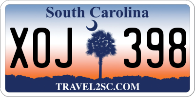SC license plate XOJ398