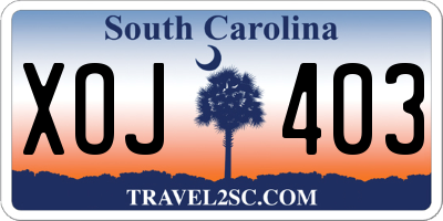 SC license plate XOJ403