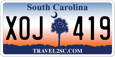 SC license plate XOJ419