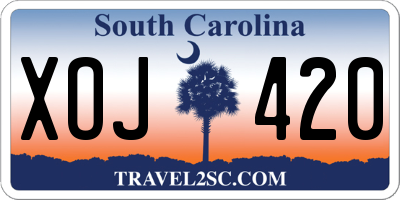SC license plate XOJ420