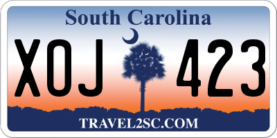 SC license plate XOJ423