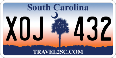 SC license plate XOJ432