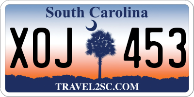 SC license plate XOJ453
