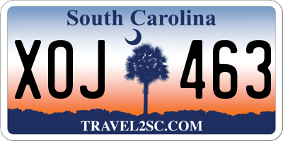 SC license plate XOJ463