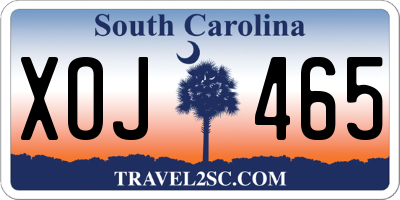 SC license plate XOJ465