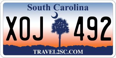 SC license plate XOJ492