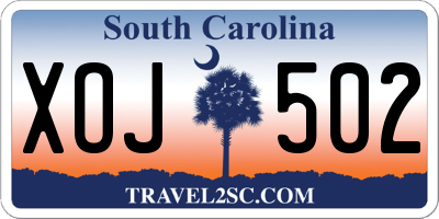 SC license plate XOJ502