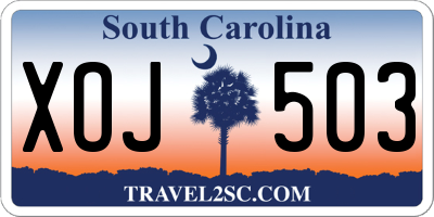 SC license plate XOJ503