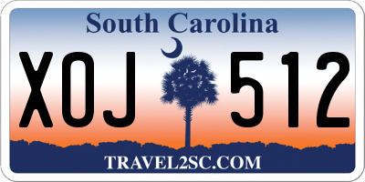 SC license plate XOJ512
