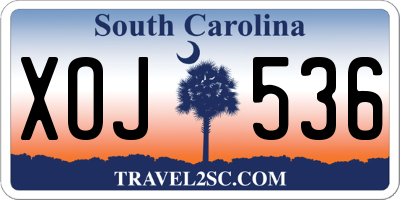 SC license plate XOJ536