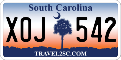 SC license plate XOJ542