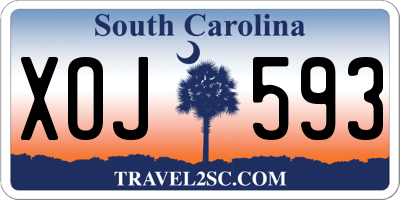 SC license plate XOJ593