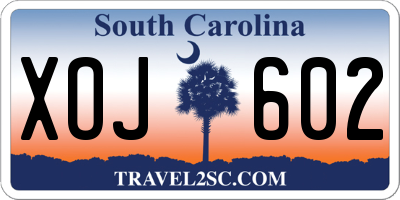 SC license plate XOJ602