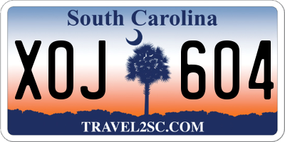SC license plate XOJ604