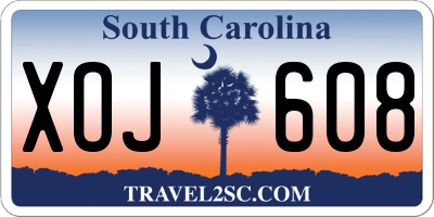 SC license plate XOJ608