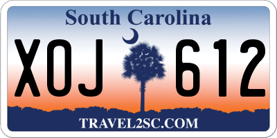 SC license plate XOJ612