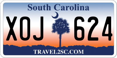 SC license plate XOJ624