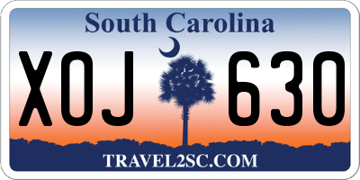 SC license plate XOJ630