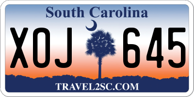 SC license plate XOJ645