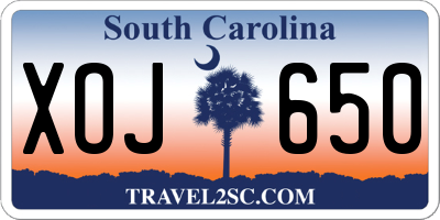 SC license plate XOJ650