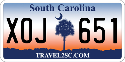 SC license plate XOJ651