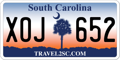 SC license plate XOJ652