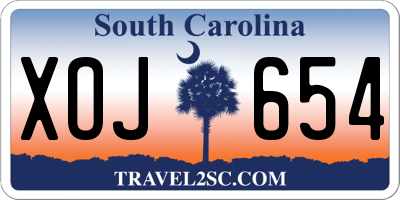 SC license plate XOJ654