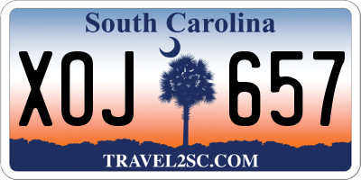 SC license plate XOJ657