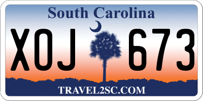 SC license plate XOJ673