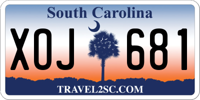 SC license plate XOJ681