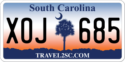 SC license plate XOJ685