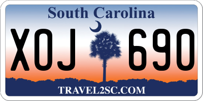 SC license plate XOJ690