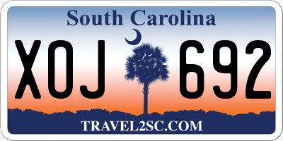 SC license plate XOJ692