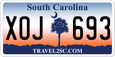 SC license plate XOJ693