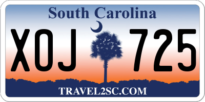 SC license plate XOJ725