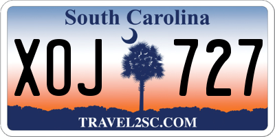 SC license plate XOJ727
