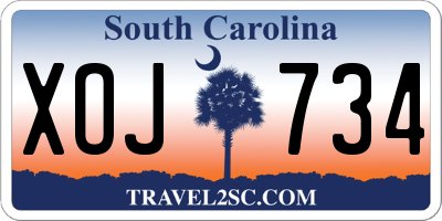 SC license plate XOJ734