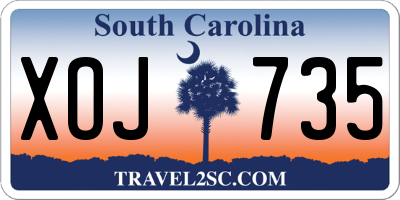 SC license plate XOJ735