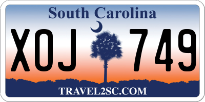 SC license plate XOJ749