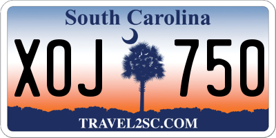 SC license plate XOJ750